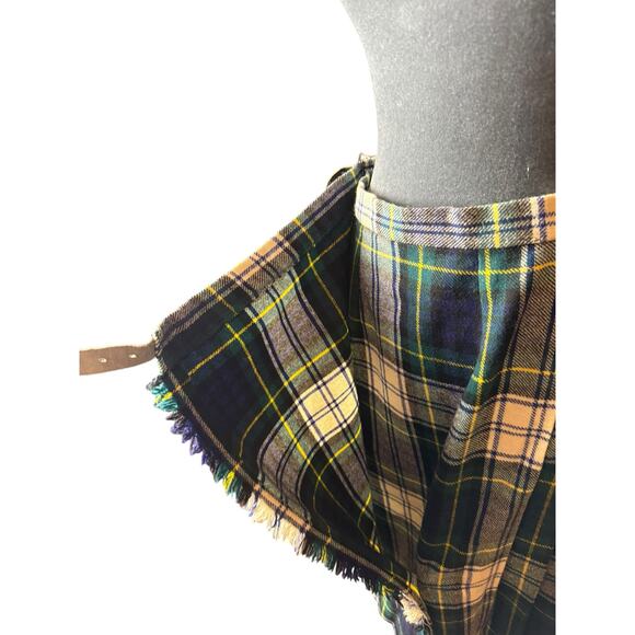 Vintage Clan Laird 100% Wool Kilt Skirt Made in Scotland Tartan Green Blue - Picture 8 of 11